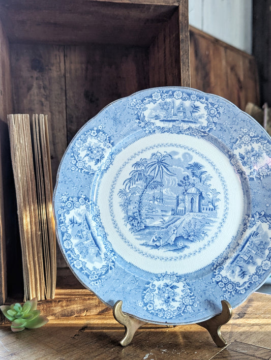 Pair of English transfer ware luncheon plates