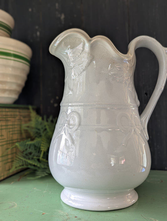 Antique Ironstone bow water pitcher